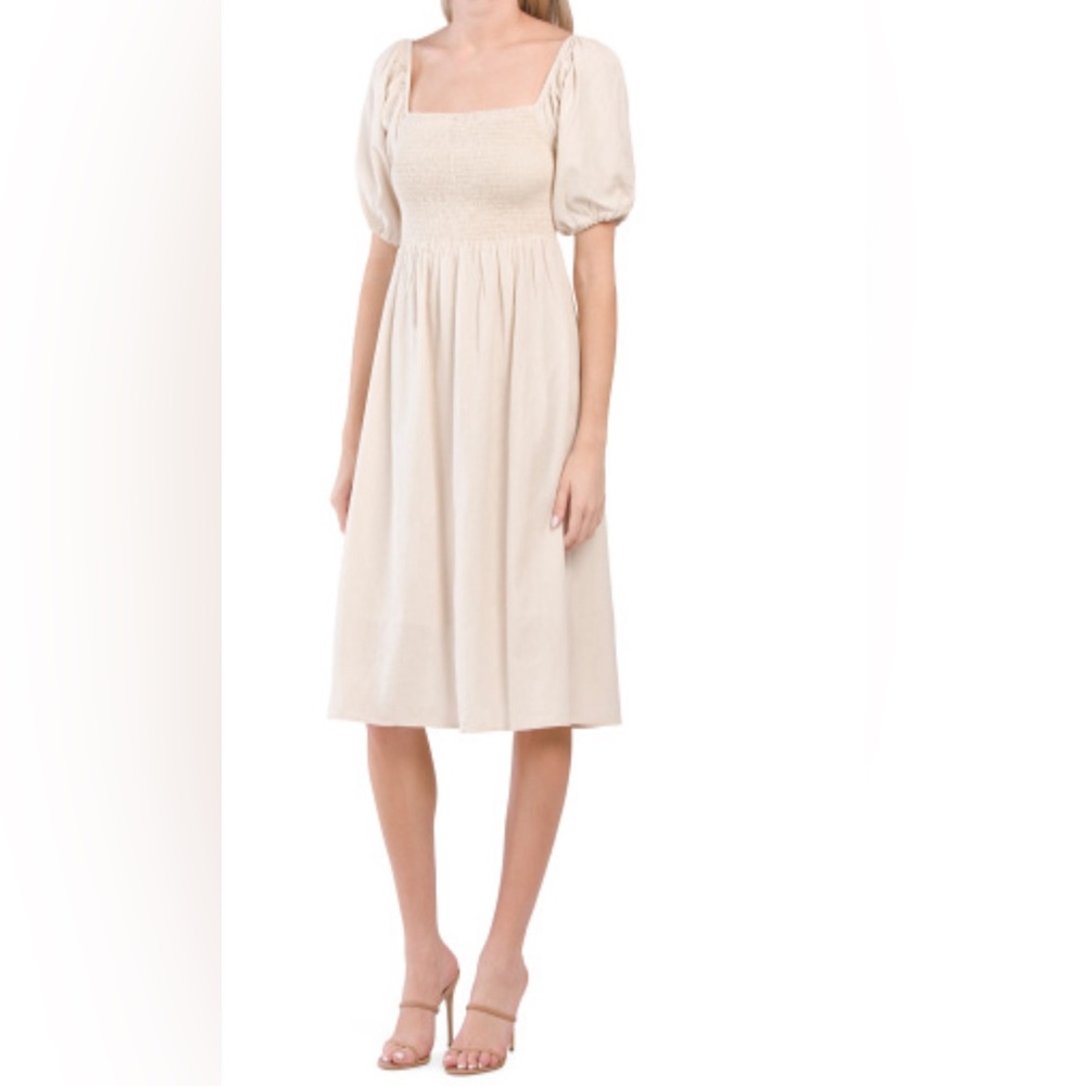 7 For All Mankind Cream A-Line Skirt